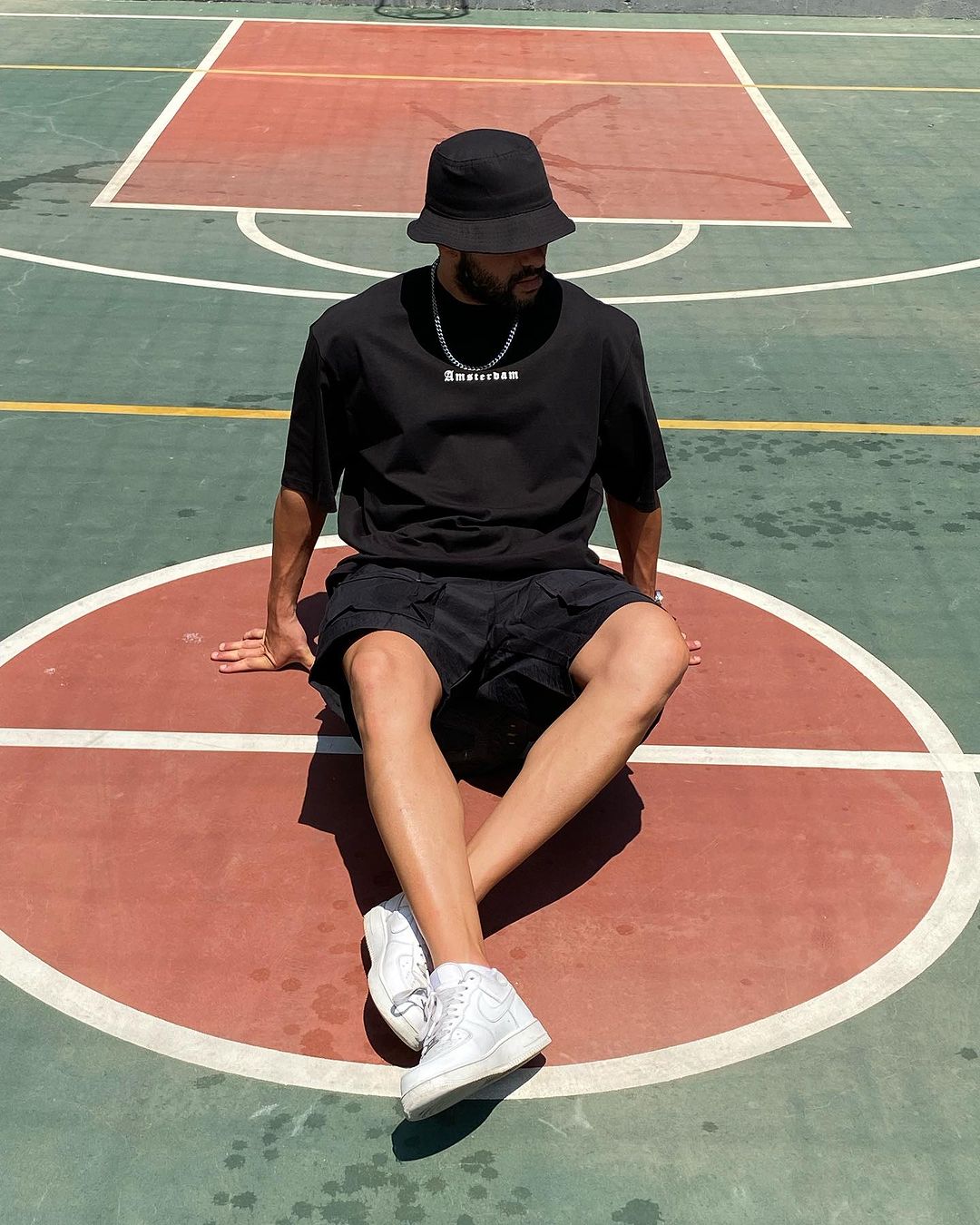 Black "Amsterdam" Printed Oversize T-Shirt - Broek