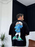 Black "Crime" Printed Oversize T-Shirt - Broek