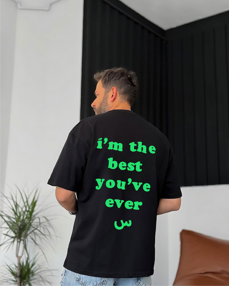 Black "Exceptional" Printed Oversize T-Shirt