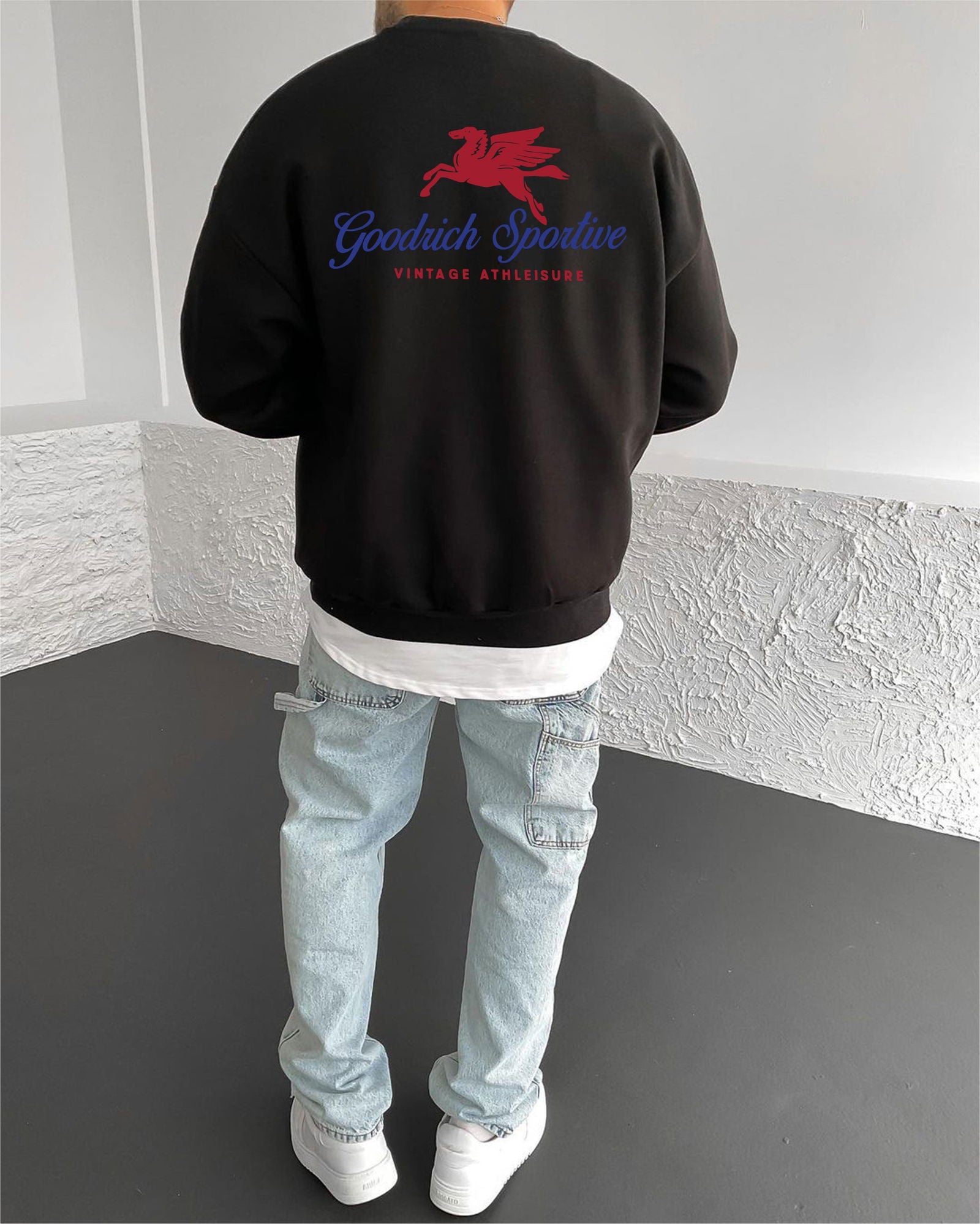 Black "Good Rich" Printed Oversize Sweatshirt - Broek