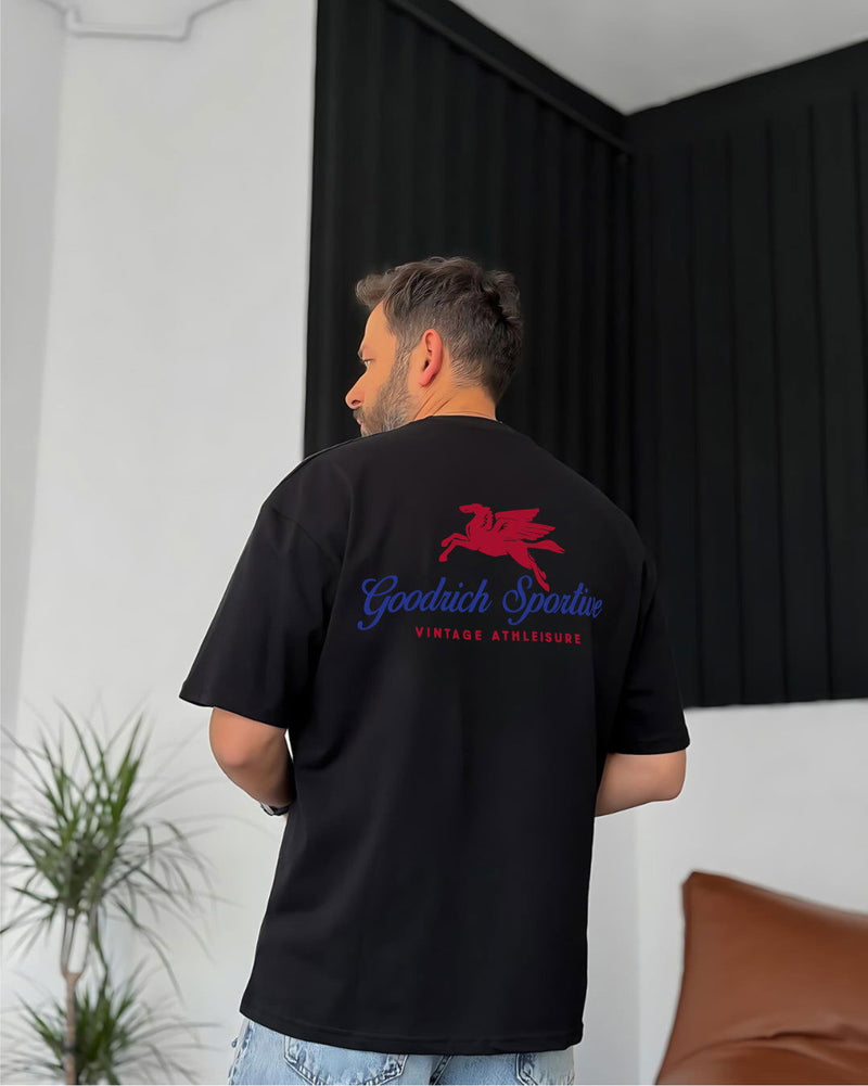 Black "Good rich" Printed Oversize T-Shirt