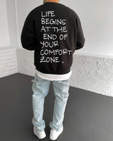 Black "Life" Printed Oversize Sweatshirt - Broek