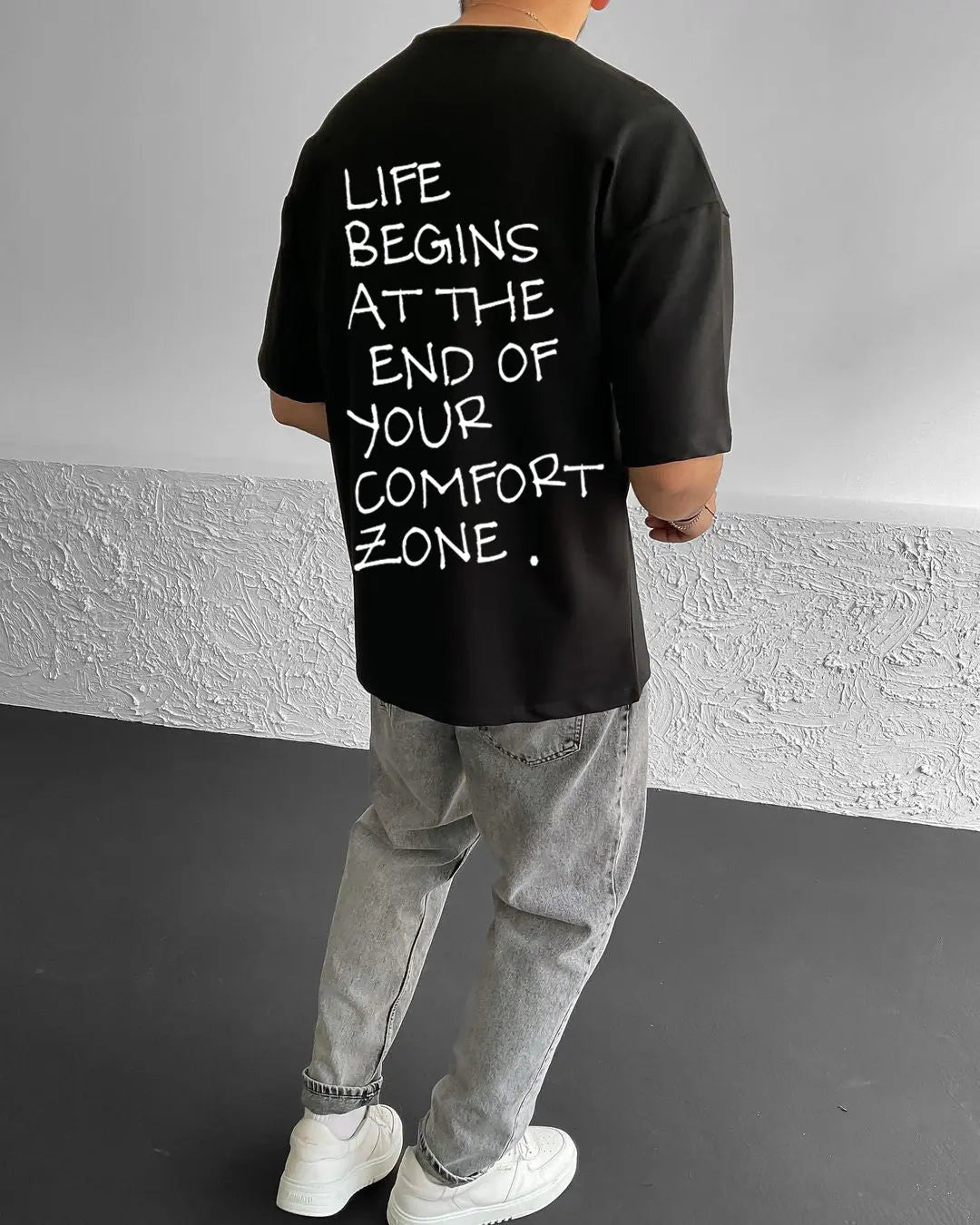 Black Life Printed Oversize T-Shirt - Broek