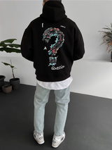 Black "Question" Printed Oversize Hoodie - Broek