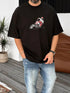 Black "Racing" Printed Oversize T-Shirt - Broek