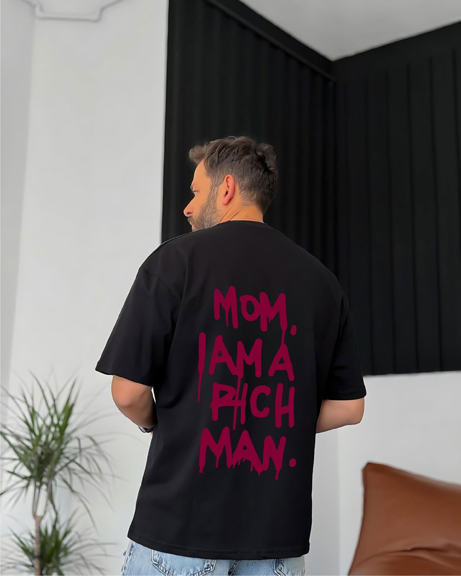 Black "Success" Printed Oversize T-Shirt - Broek
