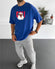 Blue "Eagle" Printed Oversize T-Shirt - Broek