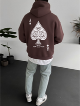 Brown "Ace" Printed Oversize Hoodie - Broek