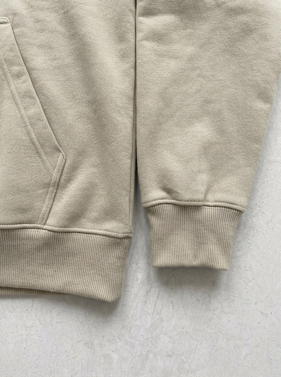 Reverse Gothic Hoodie - Beige - cuff and hem rib detail