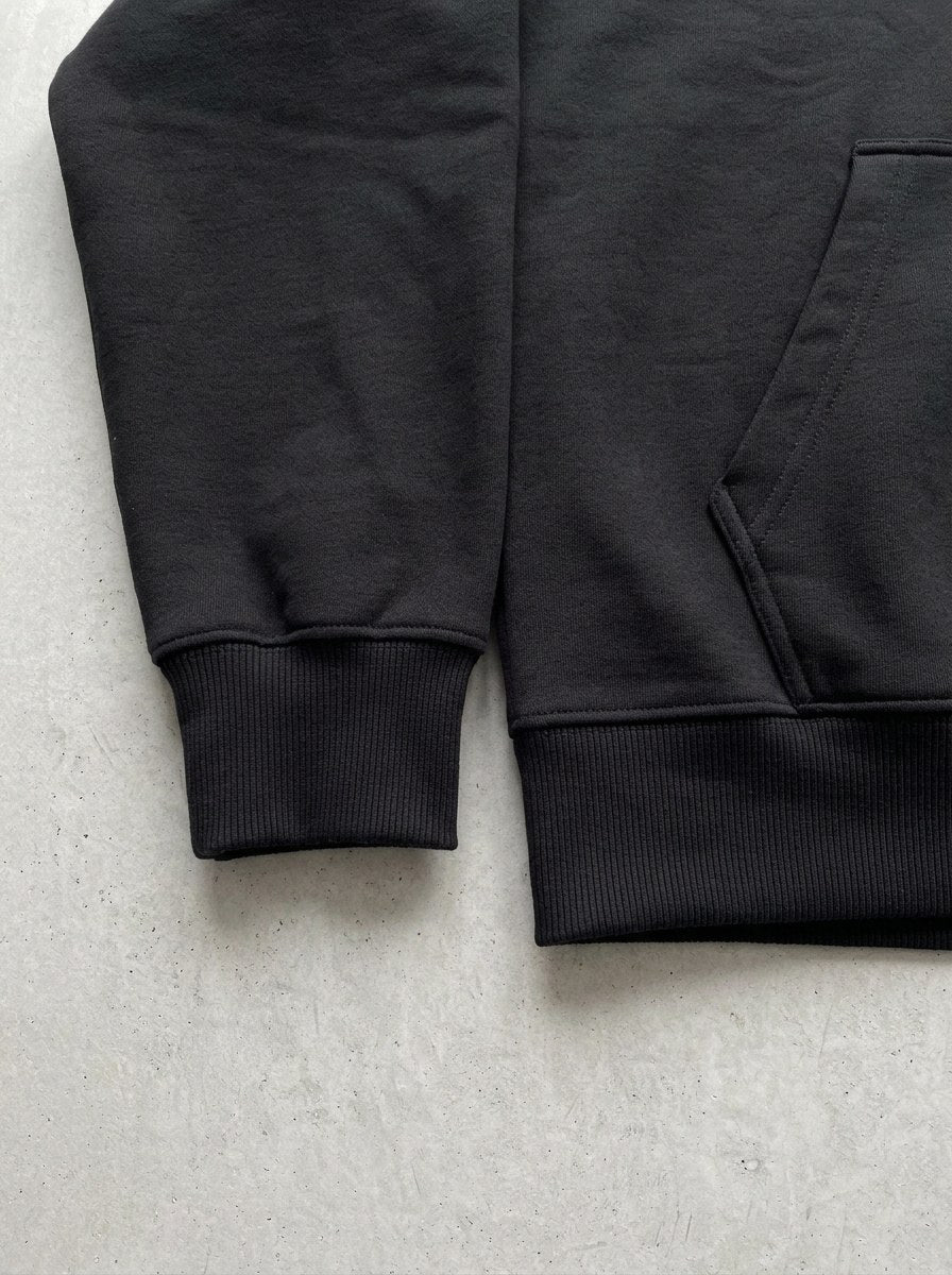 Learn To Say No Hoodie - Black - cuff and hem rib detail
