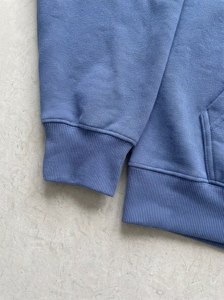 Skull & Snake Hoodie - Baby Blue - cuff and hem rib detail