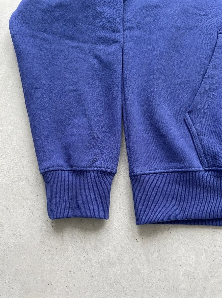 Reverse Gothic Hoodie - Royal Blue - cuff and hem rib detail