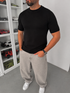 Black Crewneck Knitted Tee