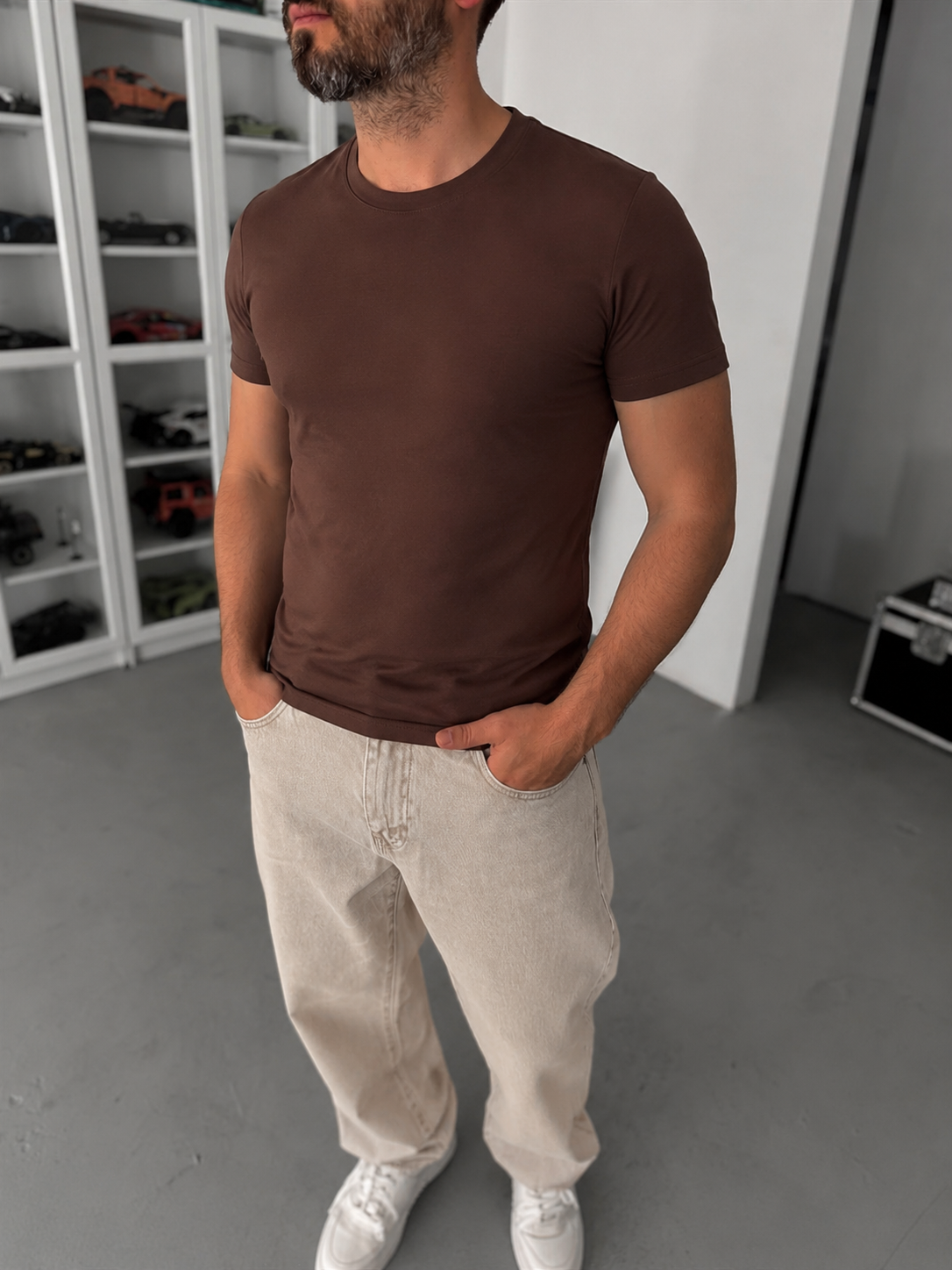Dark Brown Regular Fit T-Shirt