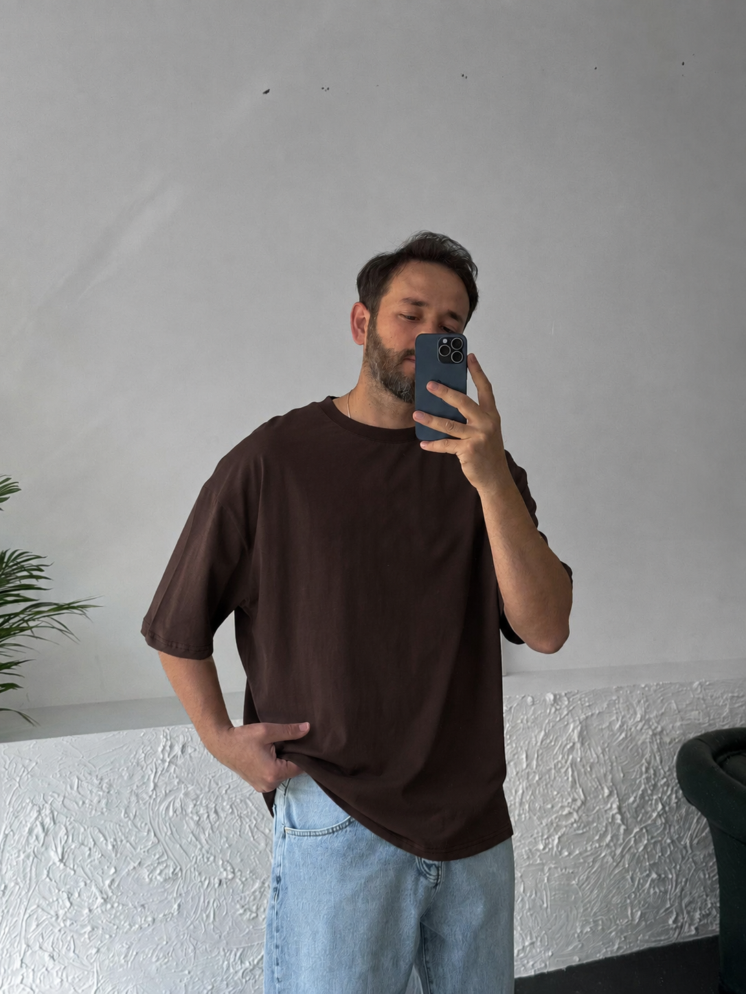 Premium Brown Basic Oversize T-Shirt