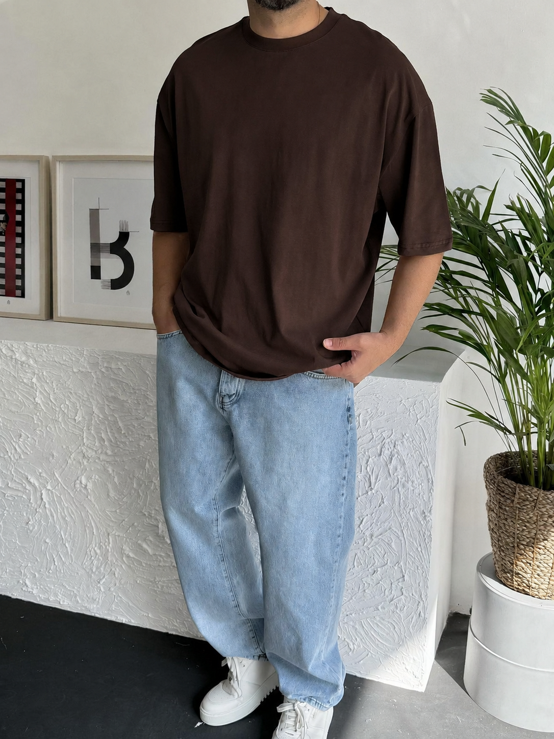 Premium Brown Basic Oversize T-Shirt