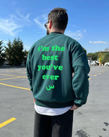 Dark Green "Exceptional" Printed Oversize Sweatshirt - Broek