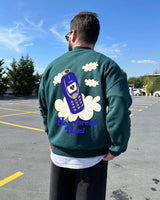 Dark Green "Heartbreak" Printed Oversize Sweatshirt - Broek