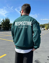 Dark Green "Respective " Printed Oversize Sweatshirt - Broek
