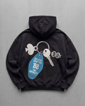 Access Granted 88 Hoodie - Black - flat lay back