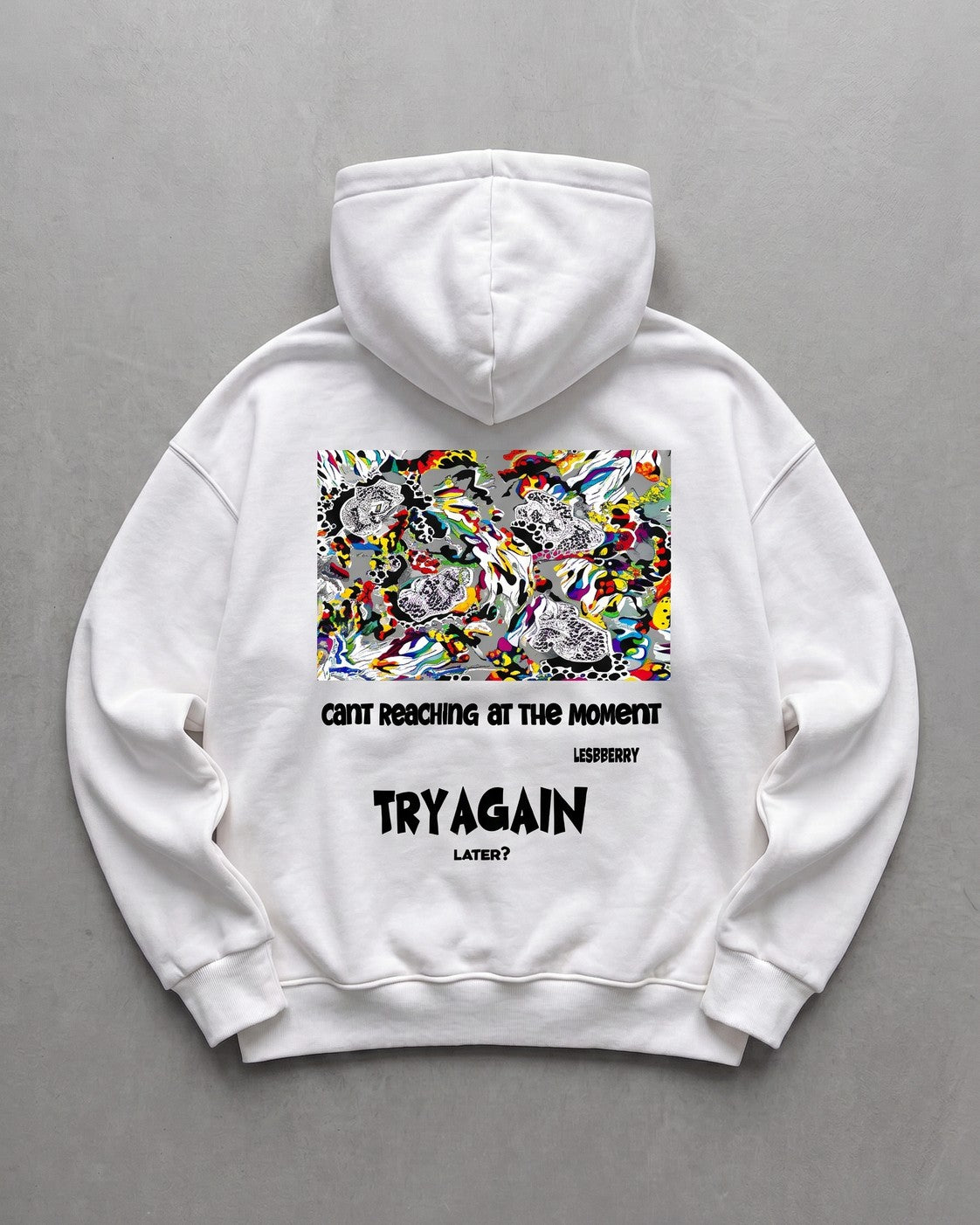 Off-White Try Again Printed Oversize Hoodie - flat lay back
