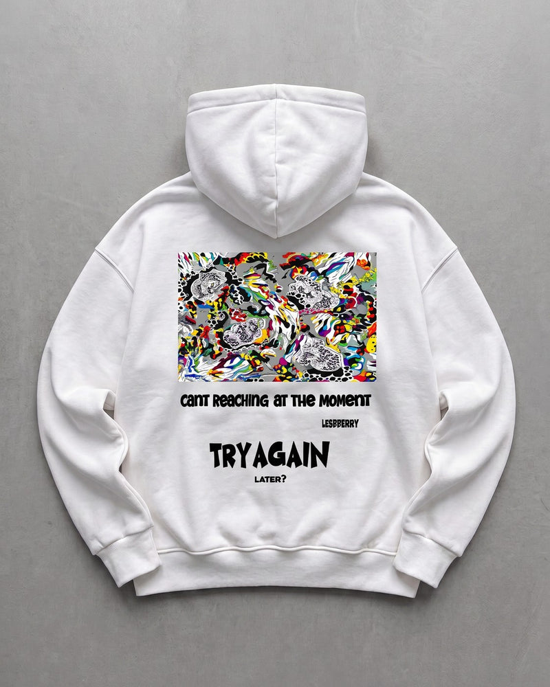 Off-White "Try Again" Printed Oversize Hoodie