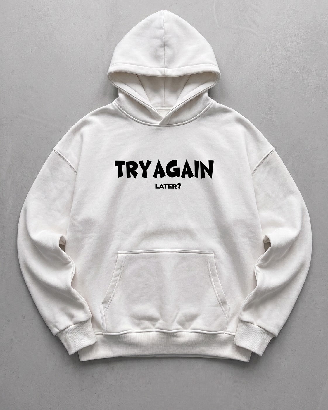 Off-White Try Again Printed Oversize Hoodie - flat lay front