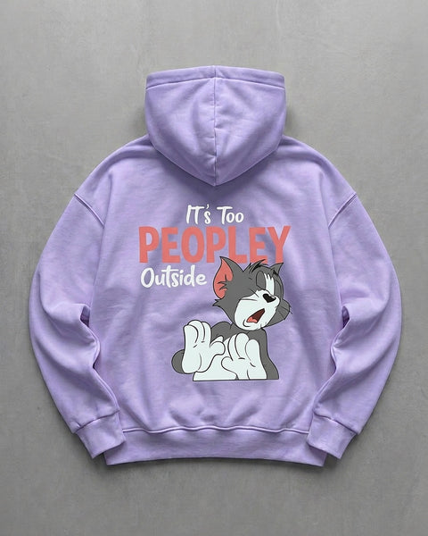 Hoodie It's too peoply outside Purple