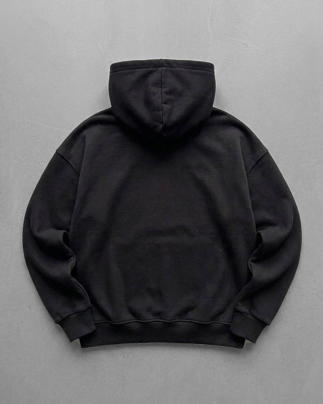 Black Scooter Printed Oversize Hoodie - flat lay back