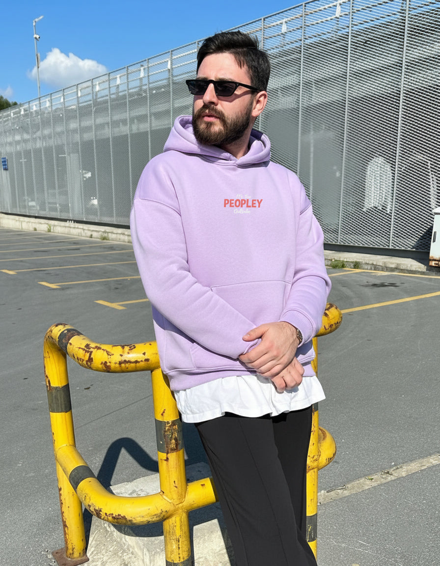 Hoodie It's too peoply outside Purple