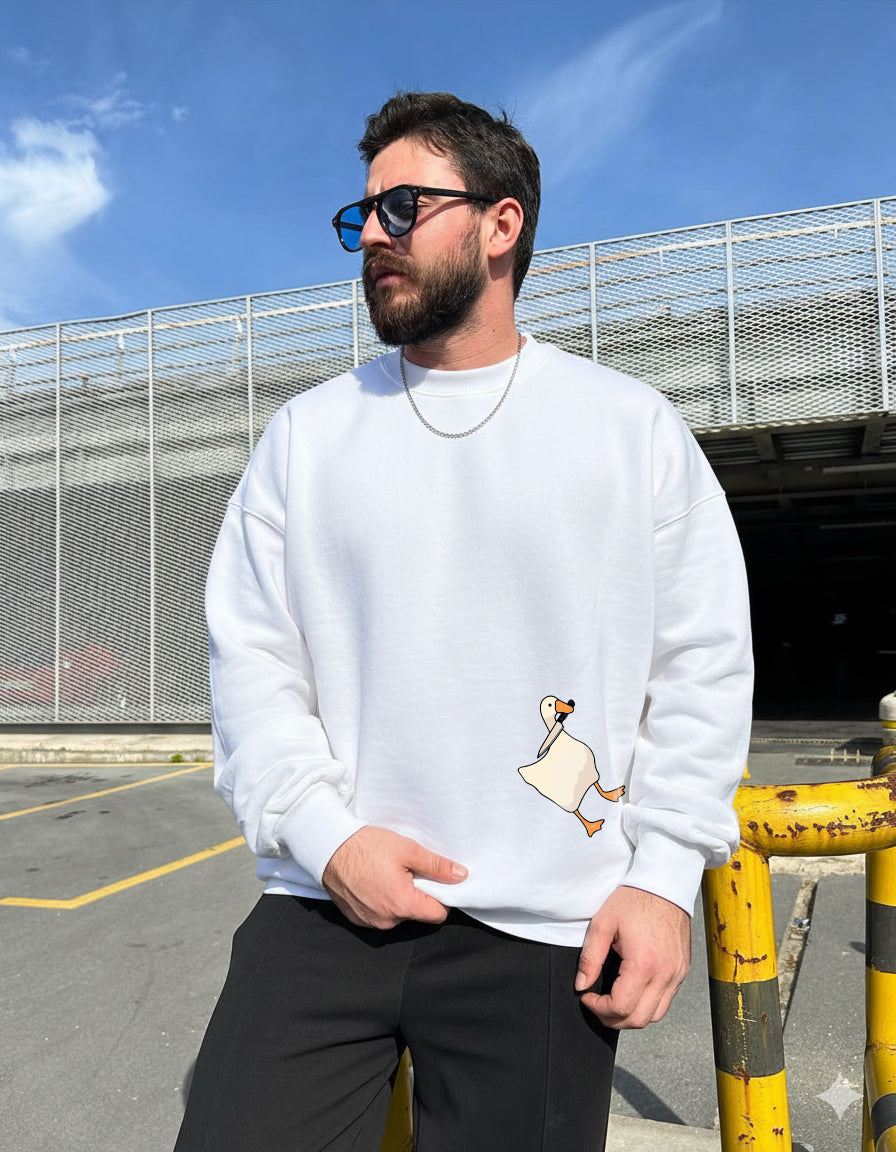 Crewneck Duck Peace White