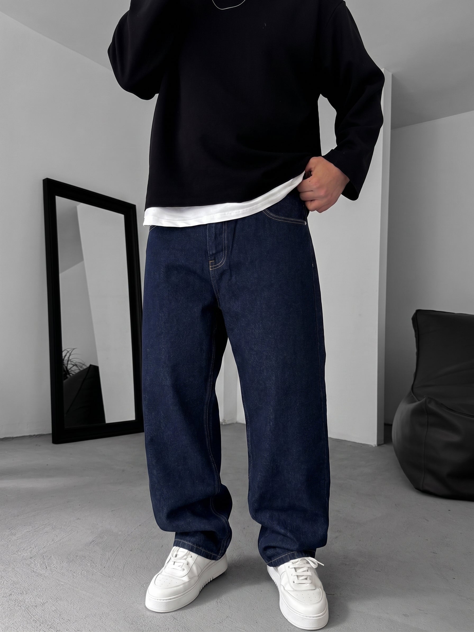 Raw Denim Relaxed Fit Jeans