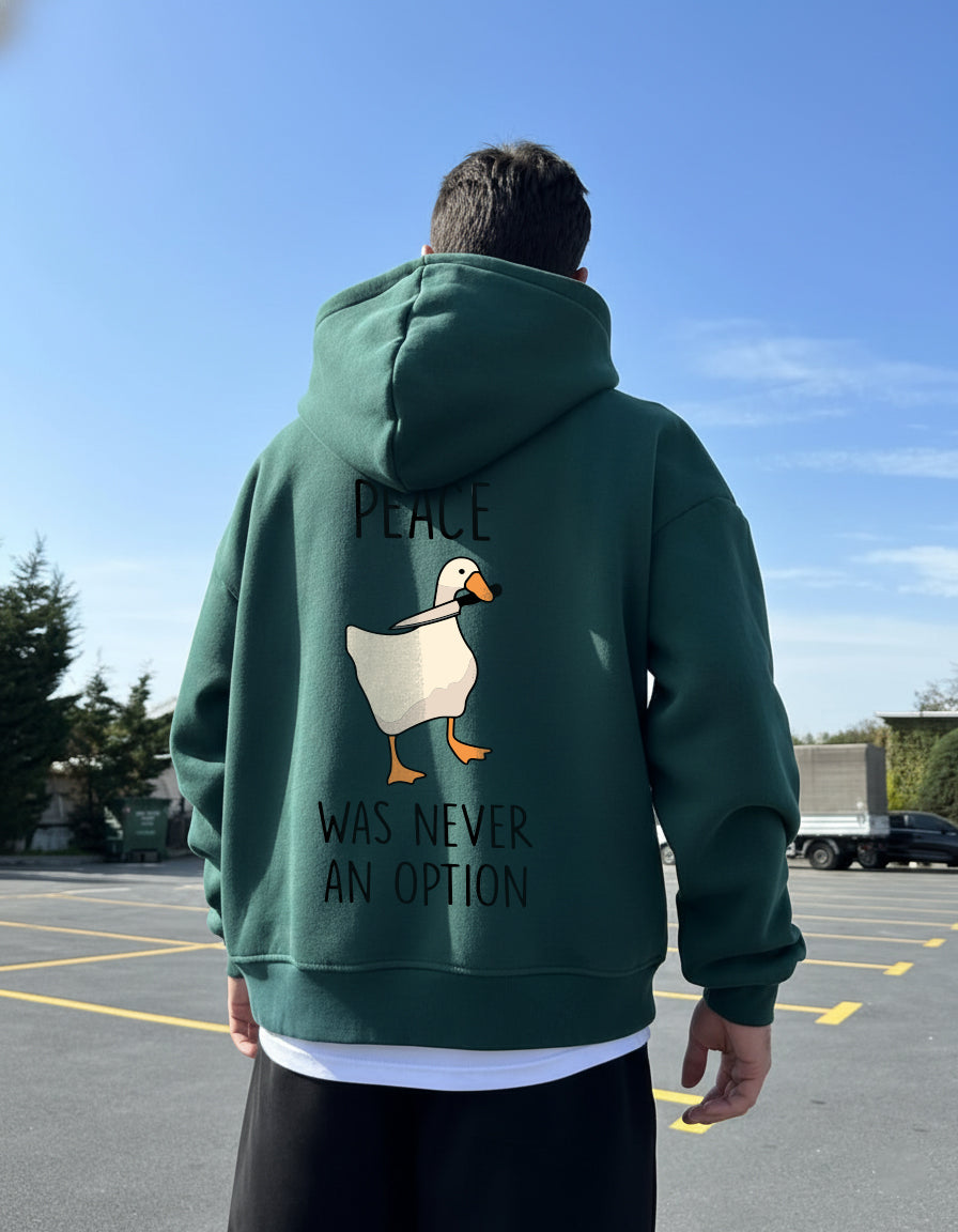 Hoodie Duck Peace Olive Green