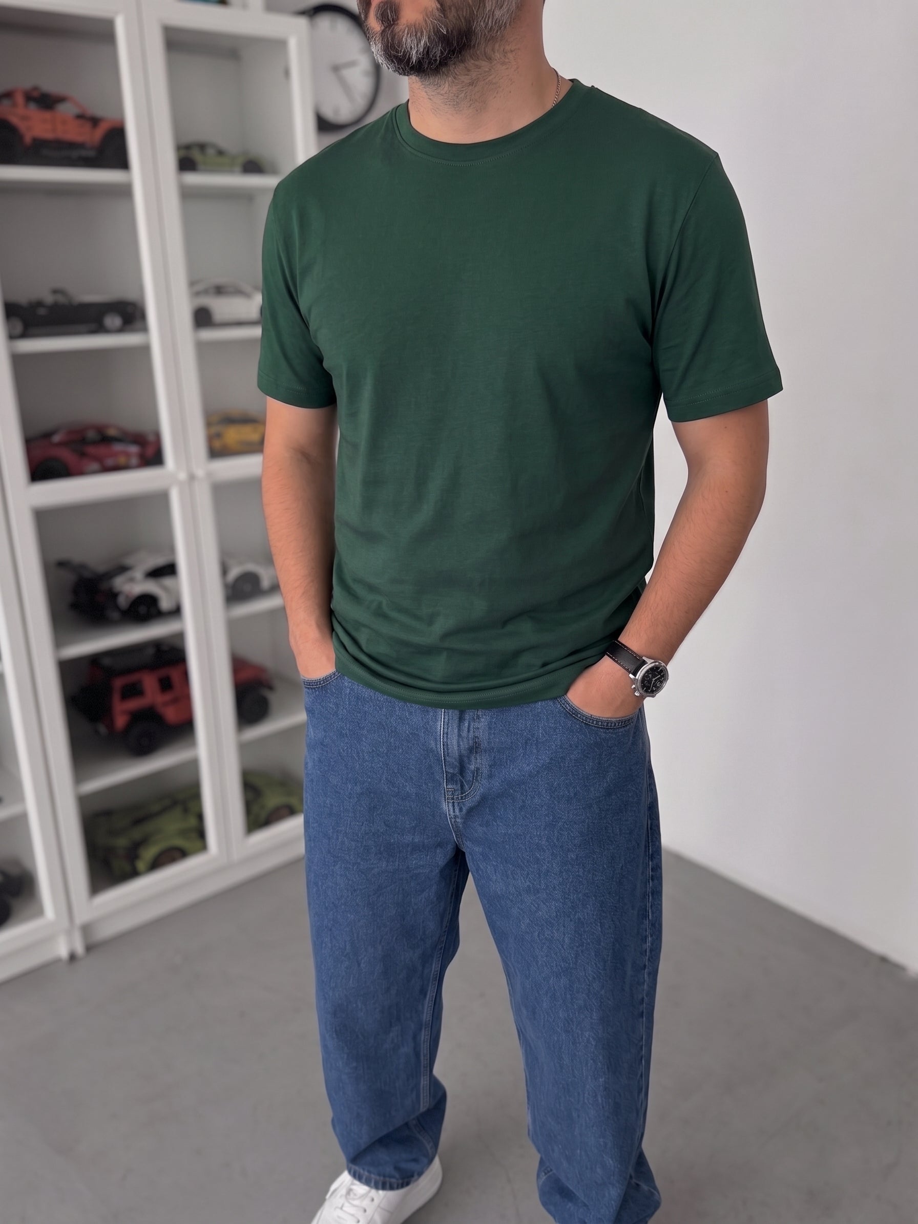 Dark Green Regular Fit T-Shirt