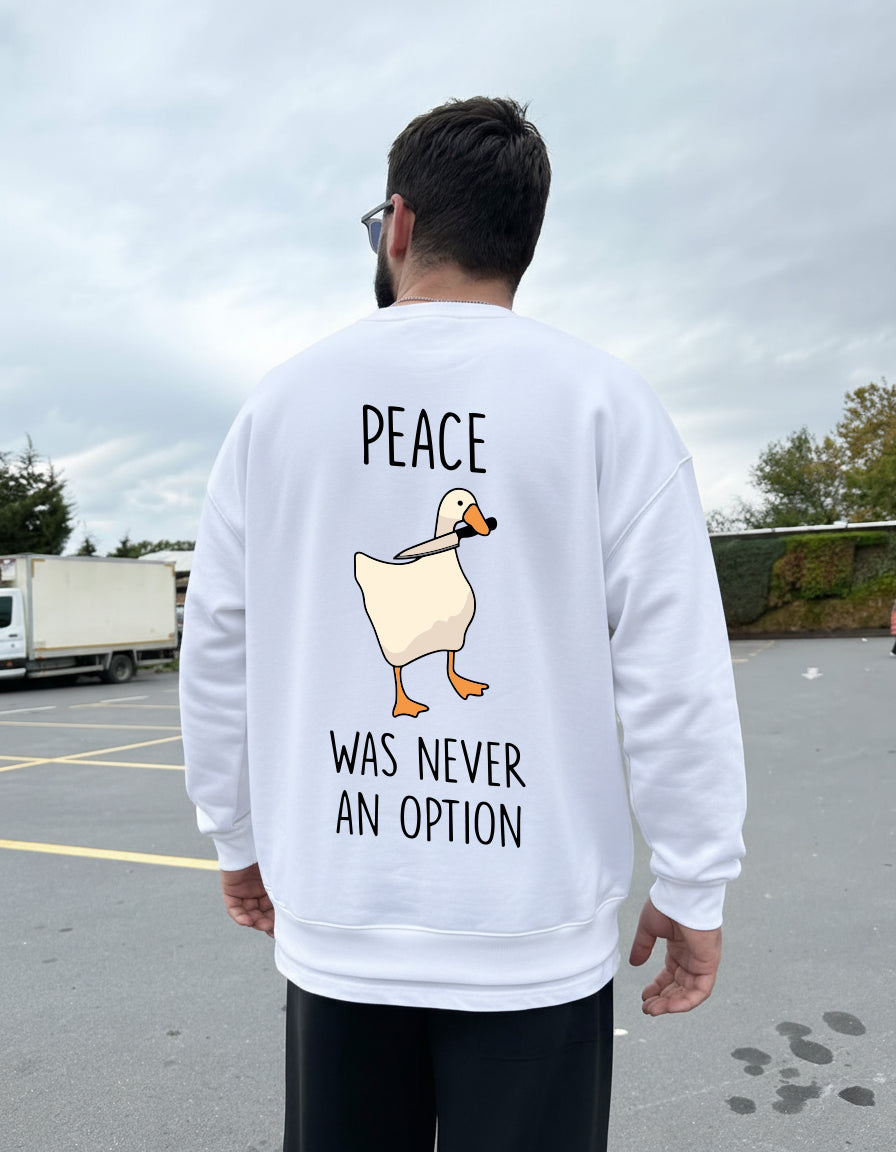 Crewneck Duck Peace White