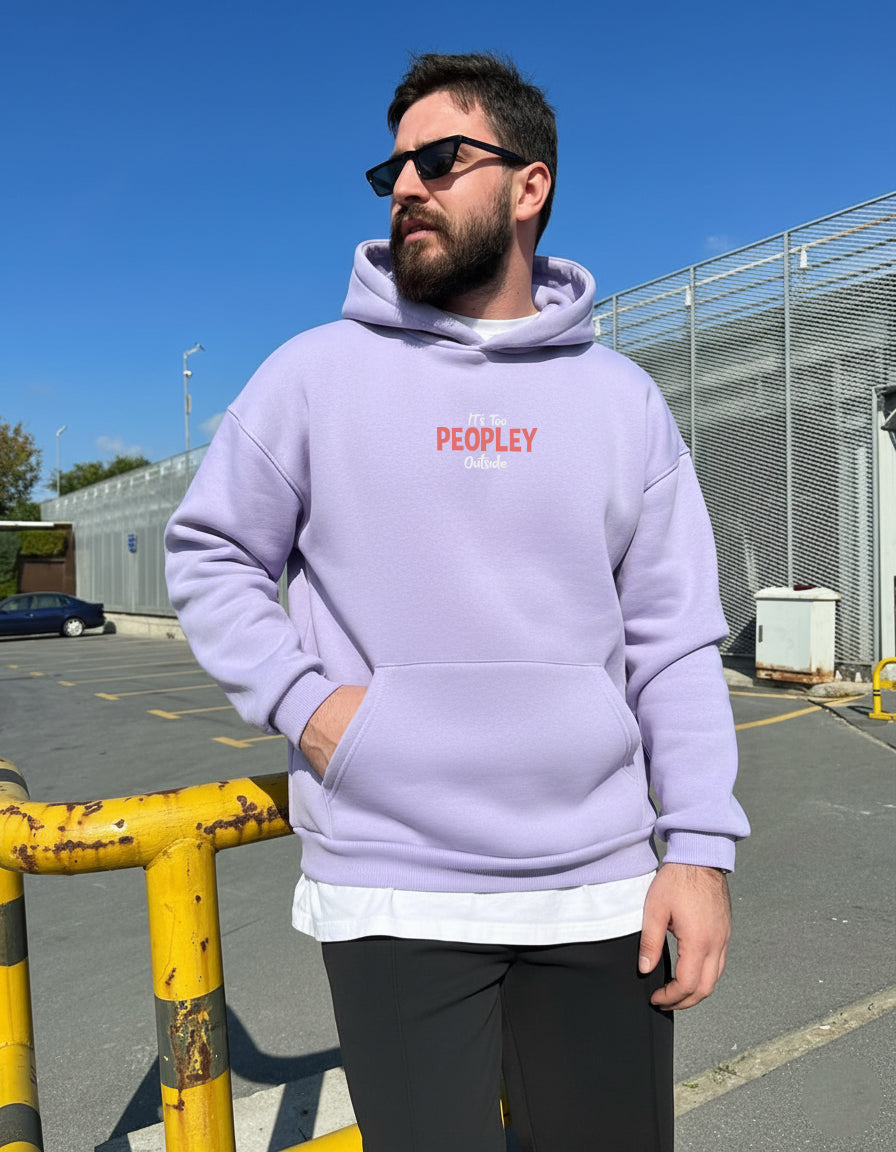 Hoodie It's too peoply outside Purple