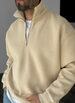 Beige Quarter Zipper Sweatshirt