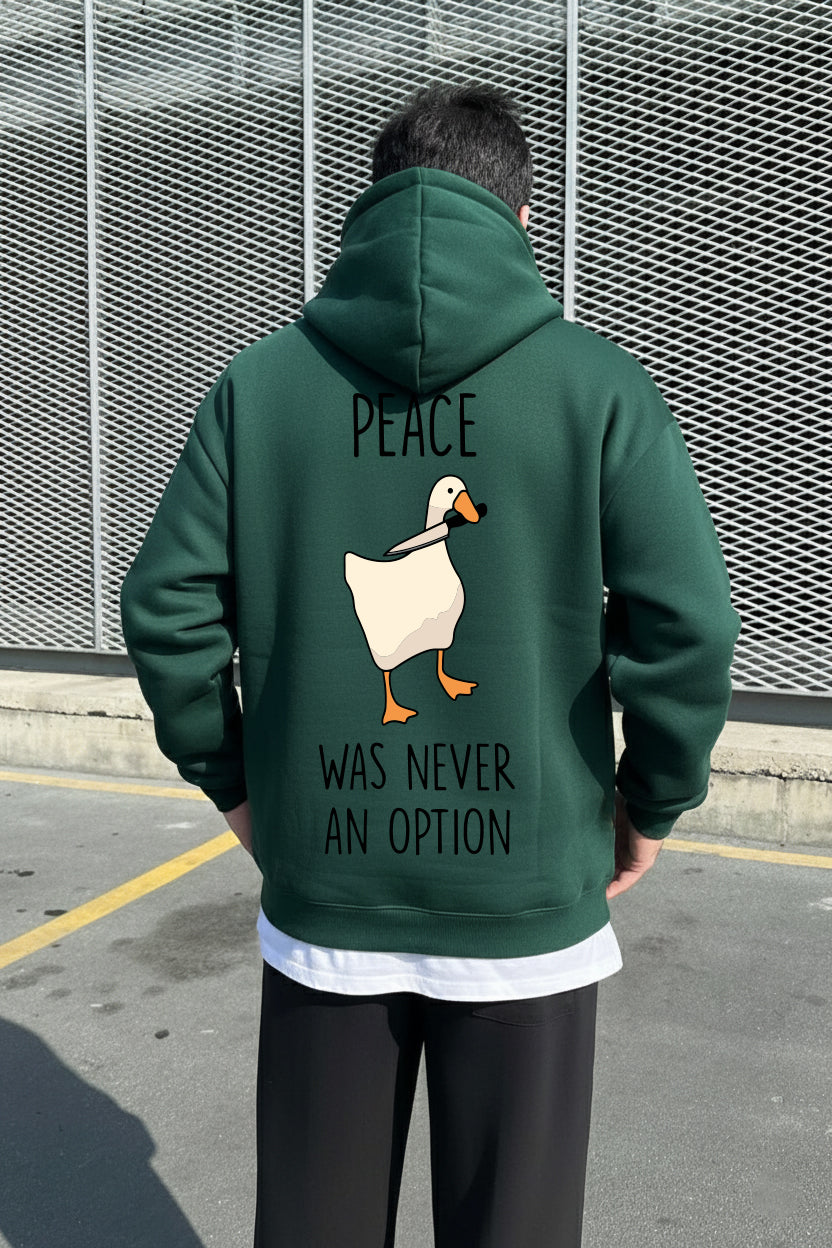 Hoodie Duck Peace Olive Green