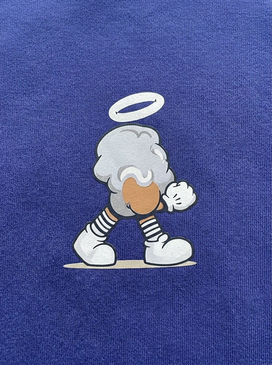 Halo Character Hoodie - Royal Blue - front print close-up