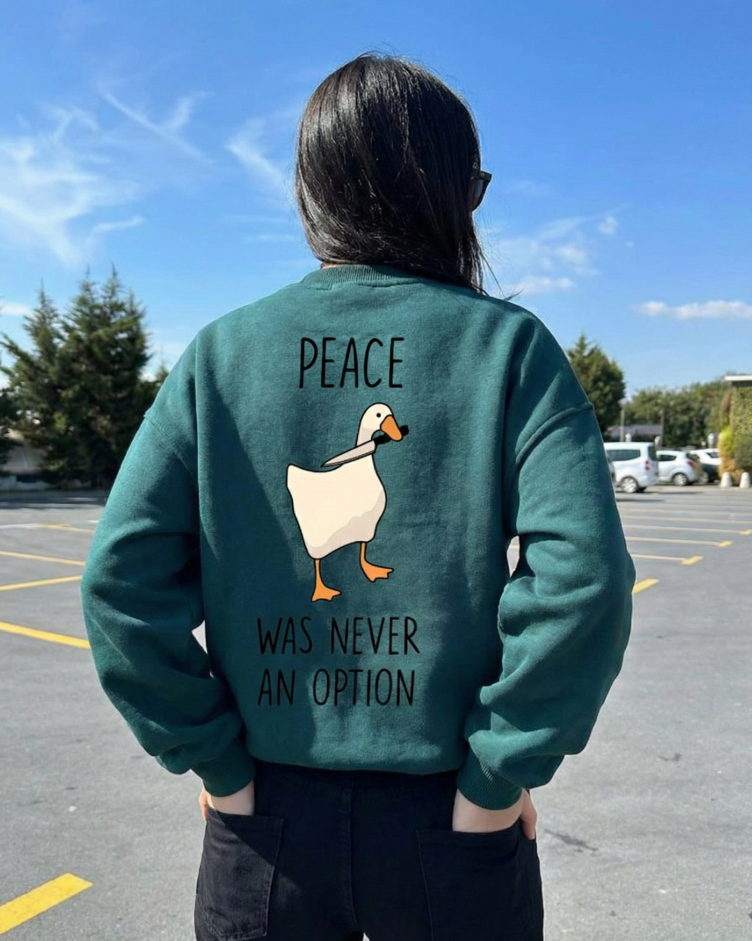 Crewneck Duck Peace Olive Green