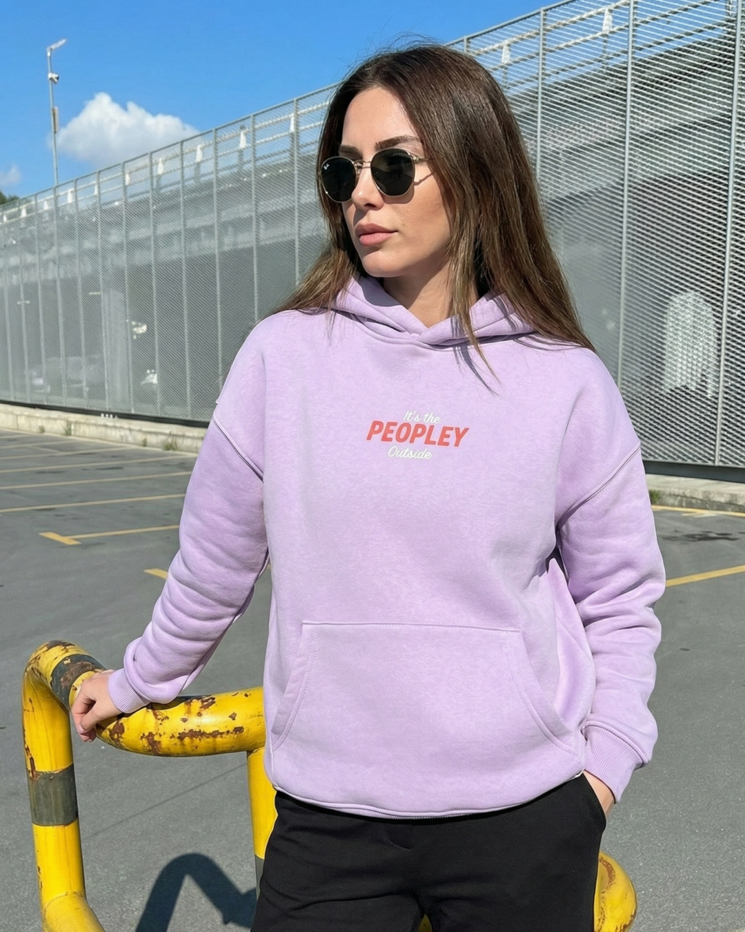 Hoodie It's too peoply outside Purple