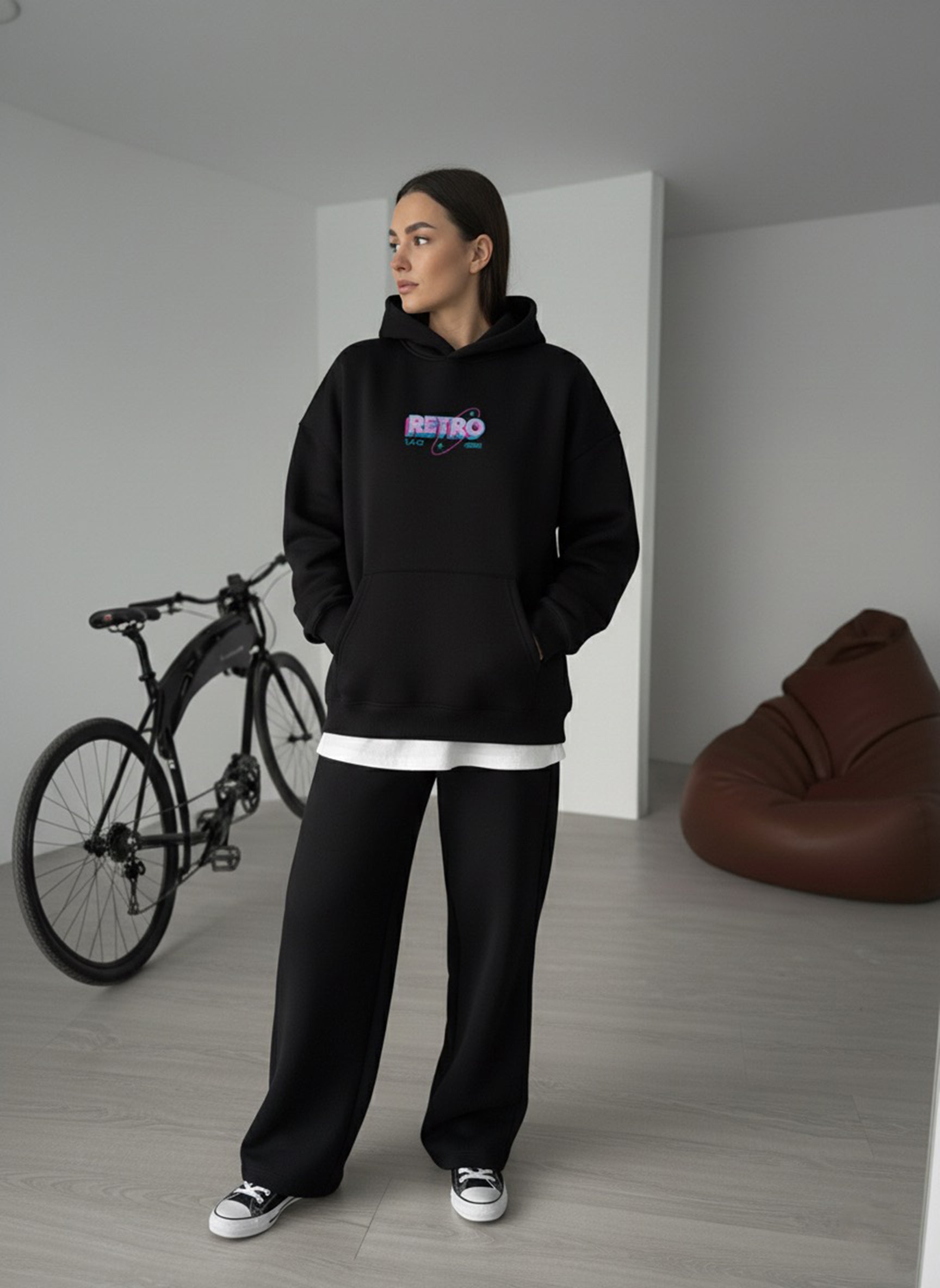 Retro Gaming Hoodie - Black