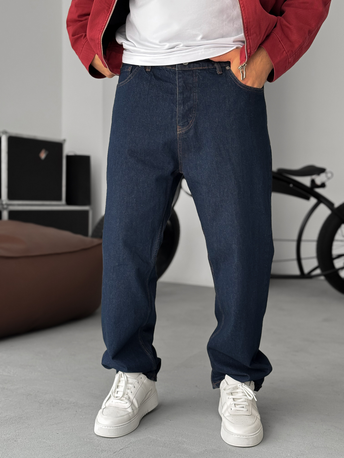 Raw Denim Relaxed Fit Jeans