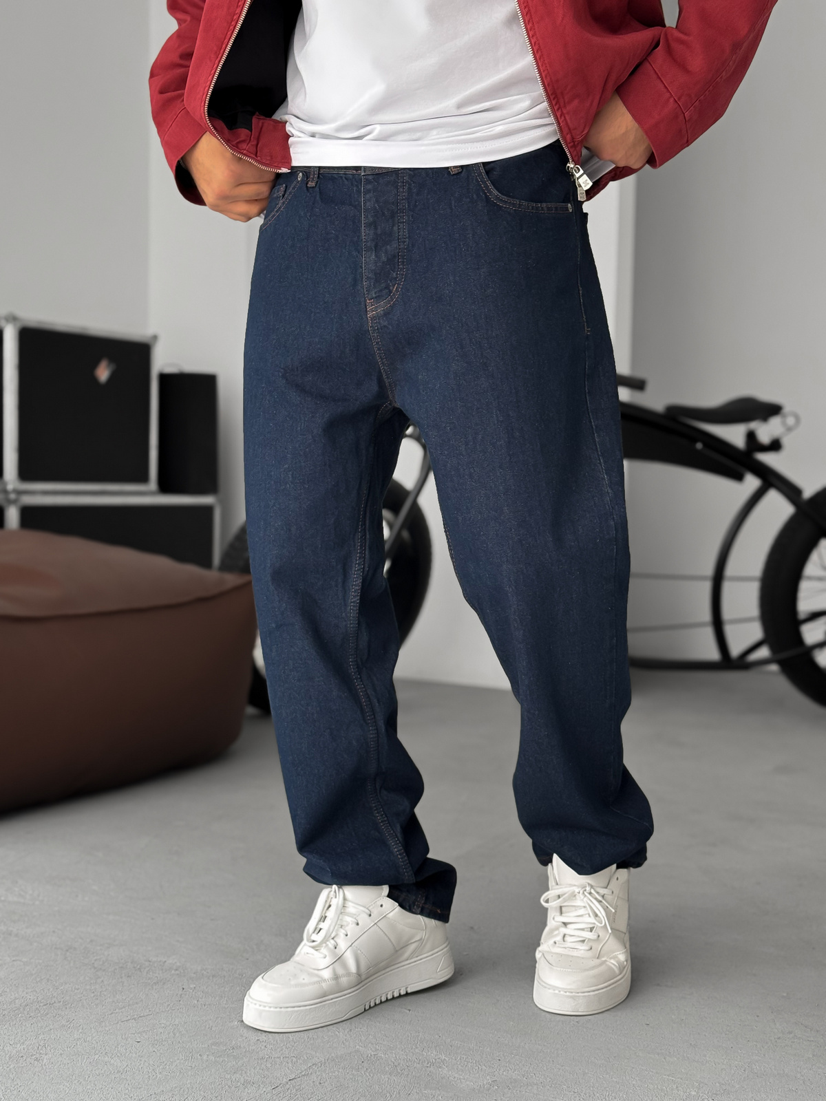 Raw Denim Relaxed Fit Jeans