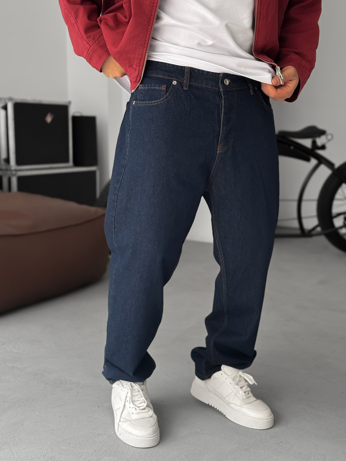 Raw Denim Relaxed Fit Jeans