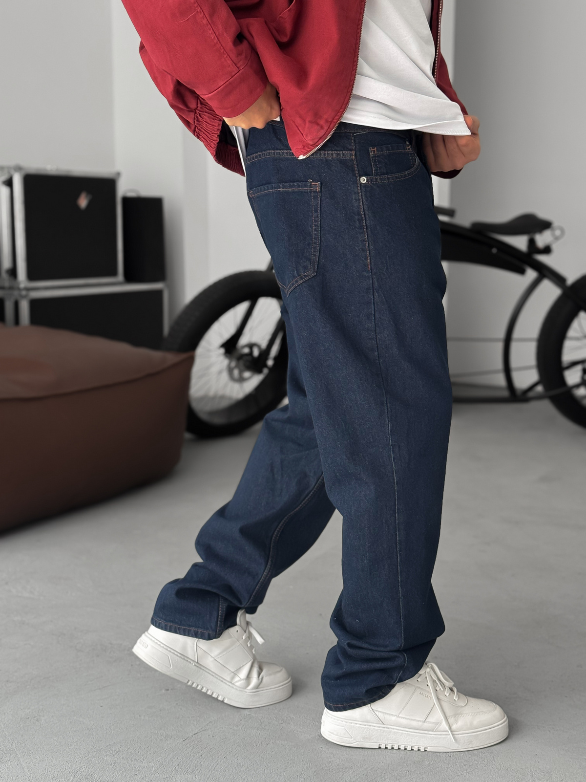 Raw Denim Relaxed Fit Jeans