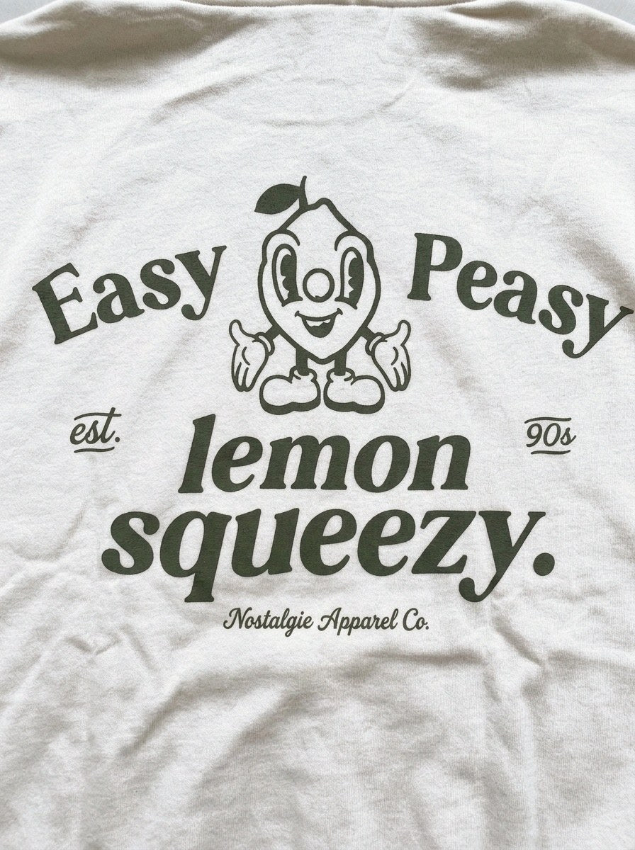 Easy Peasy Lemon Squeezy Hoodie - Off-White - back print close-up
