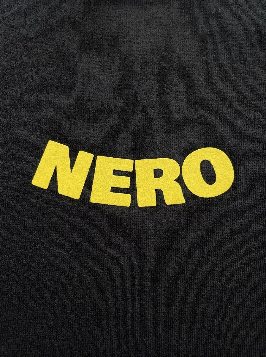 Learn To Say No Hoodie - Black - front print close-up