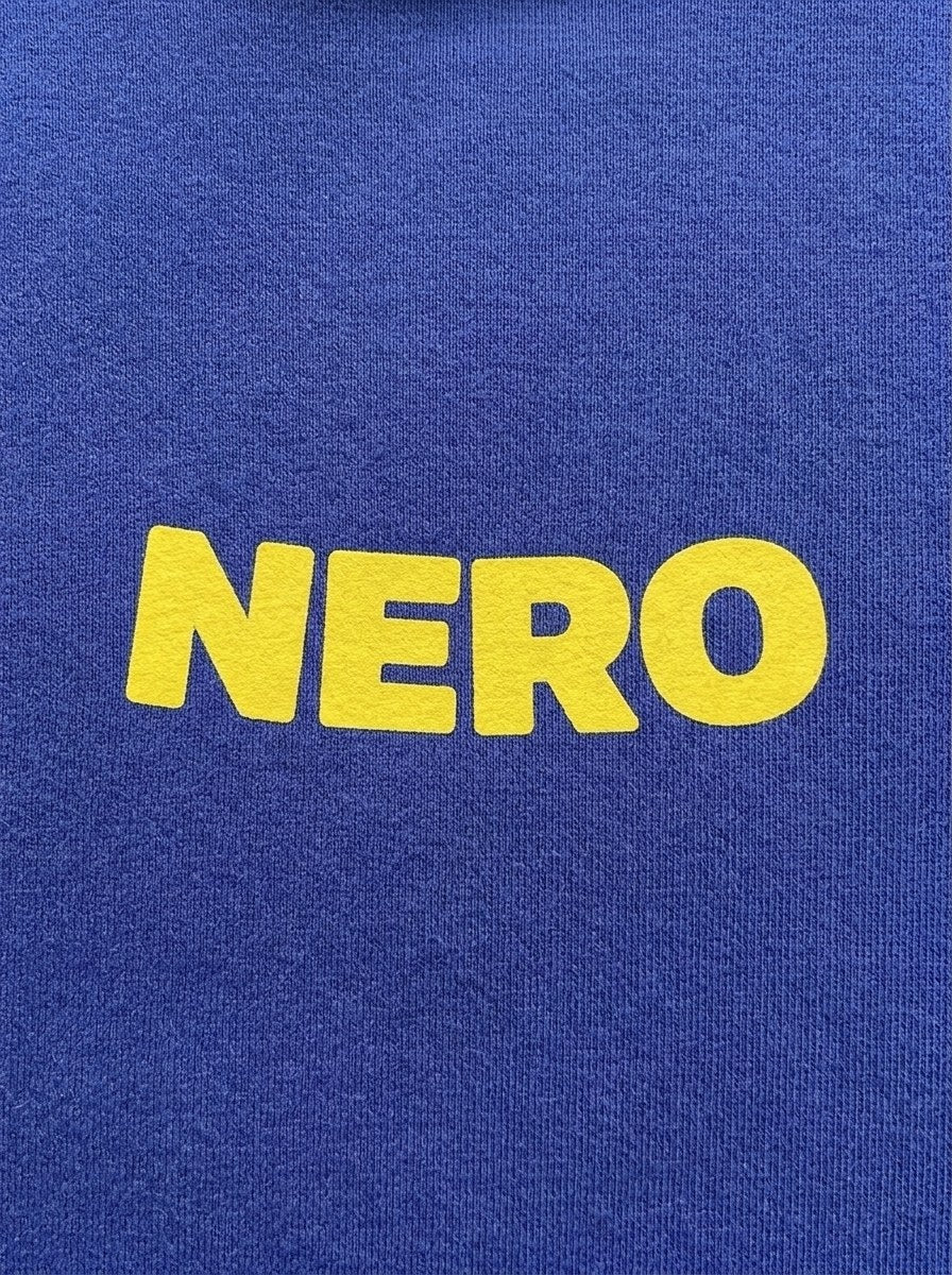 Learn To Say No Hoodie - Royal Blue - front print close-up