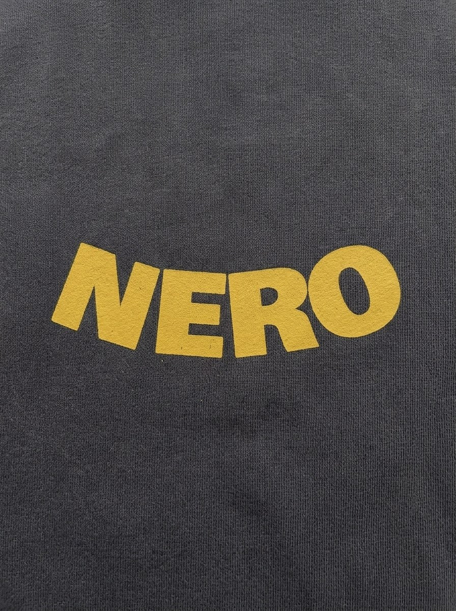 Learn To Say No Hoodie - Smoked - front print close-up